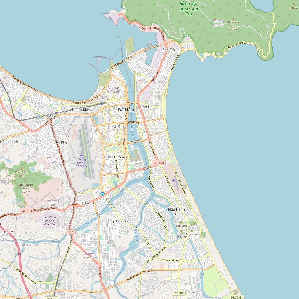Where Da Nang's hotels sit