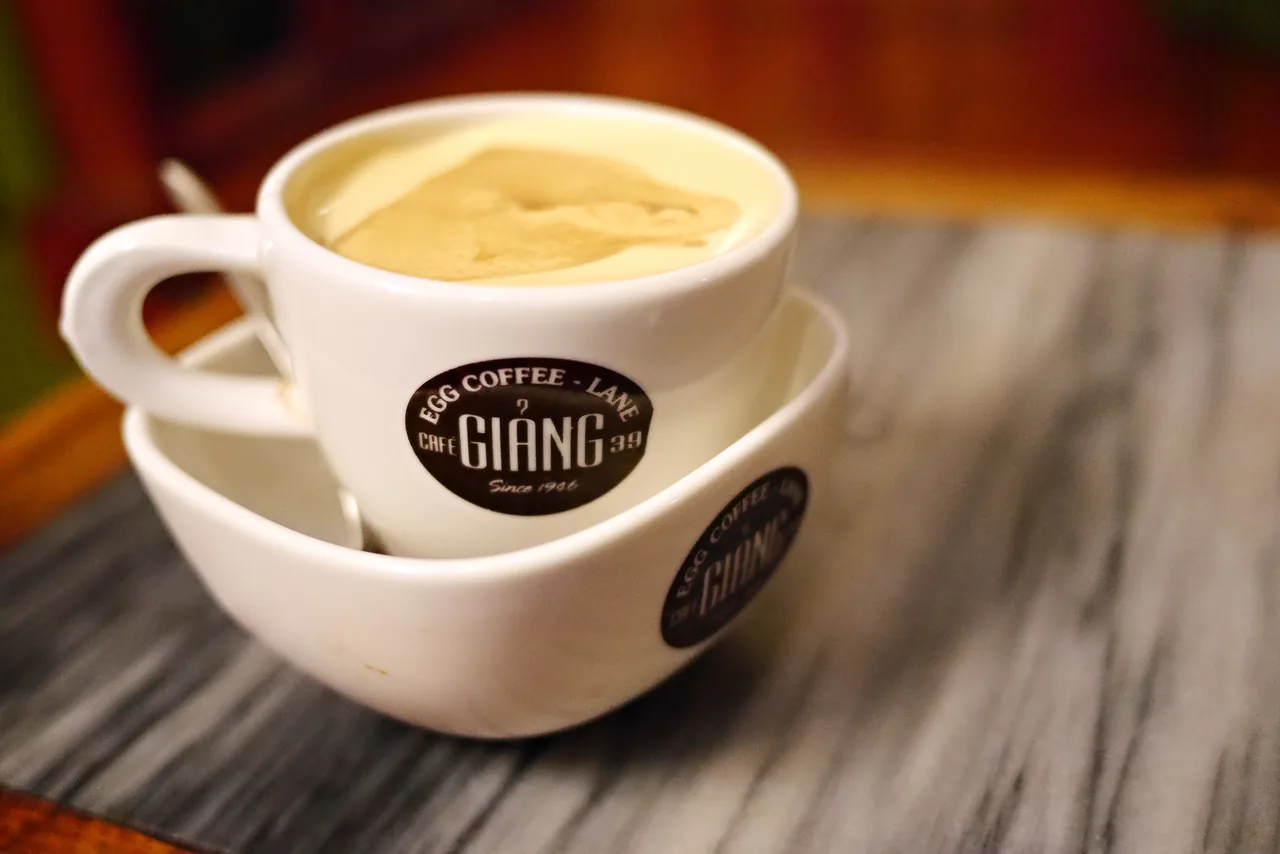 Vietnamese egg coffee with a creamy whipped top