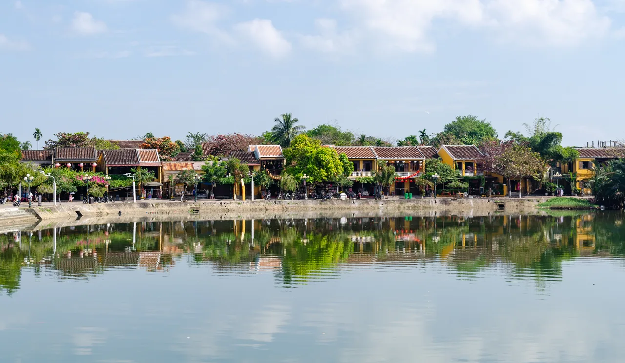 Hoi An Ancient Town riverfront, the destination from Da Nang