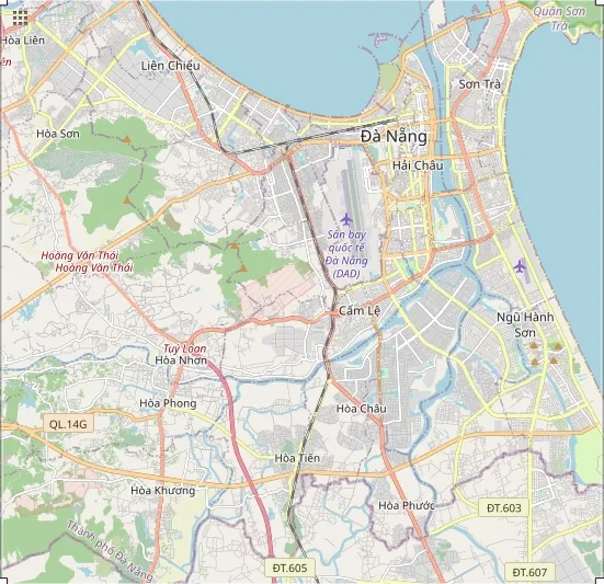 A street map of Da Nang