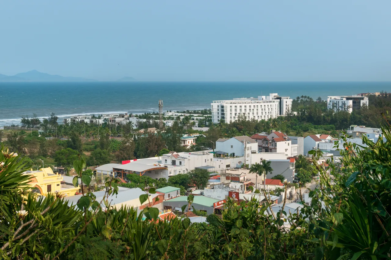 A view from the Marble Mountains over Da Nang on a clear day