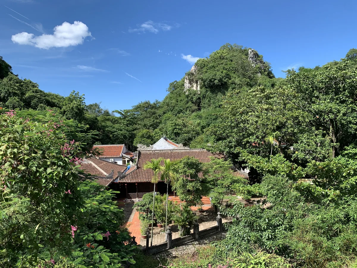 Buddhist temple complex and marble peak at Thuy Son, Marble Mountains, Da Nang