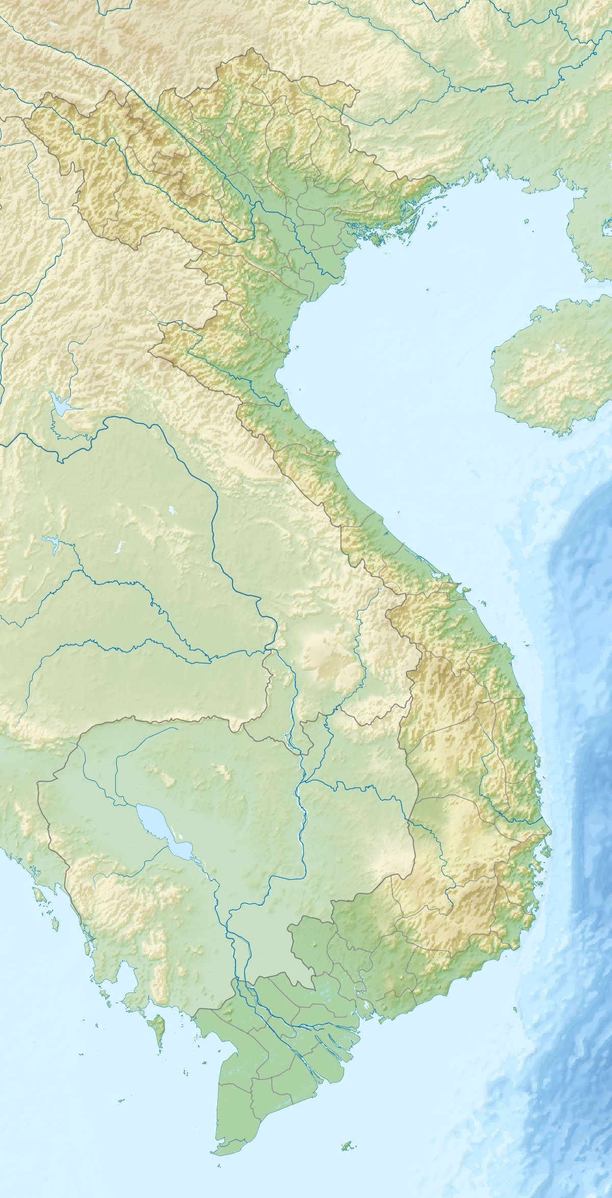 Map of Vietnam from north to south