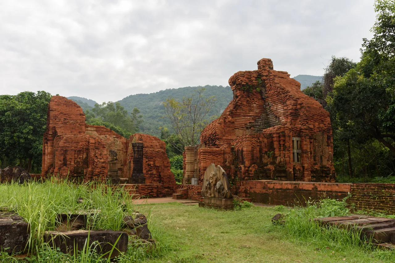 The red-brick Cham Hindu temple ruins at My Son Sanctuary near Hoi An