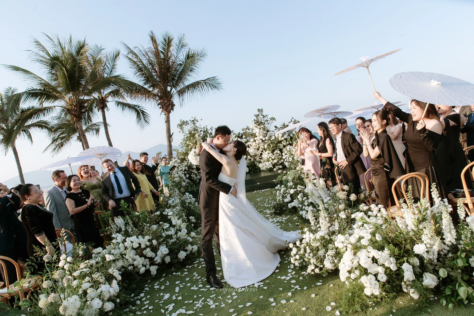 The private beach at Hyatt Regency Danang Resort and Spa, also used as a beachfront wedding ceremony venue