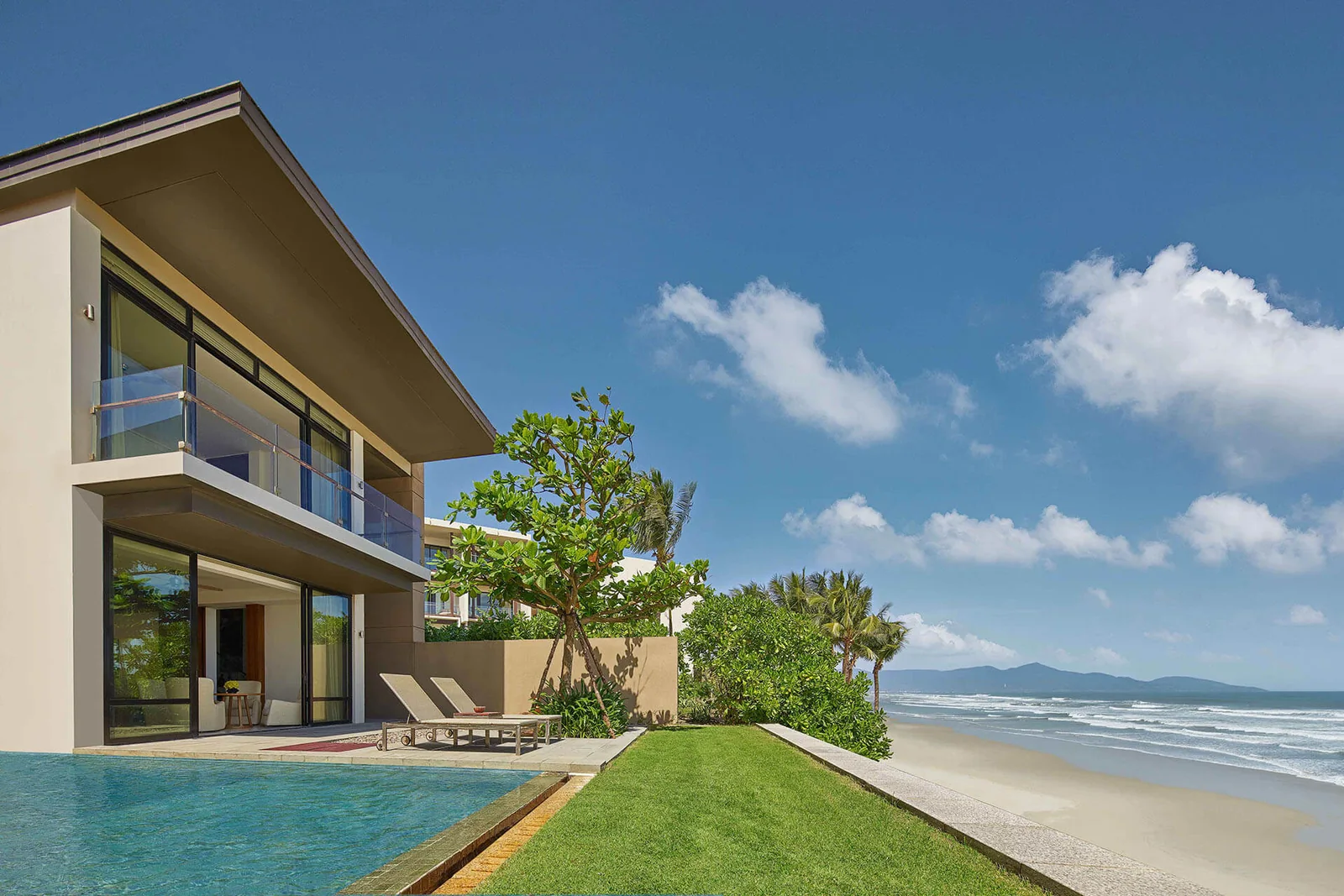 A family pool villa with private pool overlooking the beach at Hyatt Regency Danang Resort and Spa