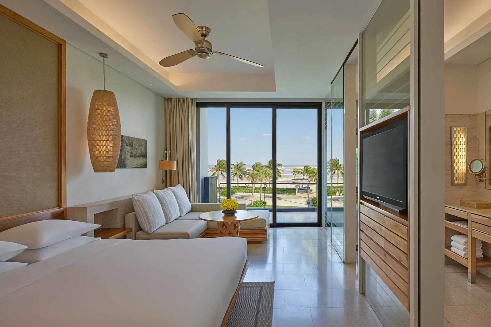 A king bed ocean view room at Hyatt Regency Danang Resort and Spa