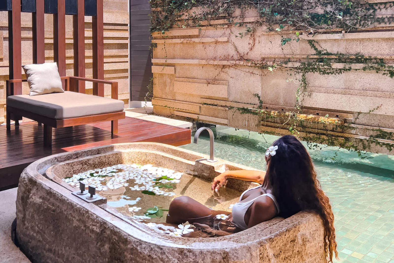 An outdoor treatment bath at VIE Spa, Hyatt Regency Danang Resort and Spa