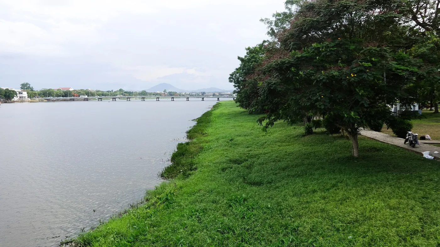 Riverside promenade on the south bank of the Perfume River in Hue