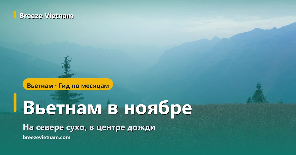Карточка гида «Вьетнам в ноябре» на фоне гречишного поля в горах Хазянга
